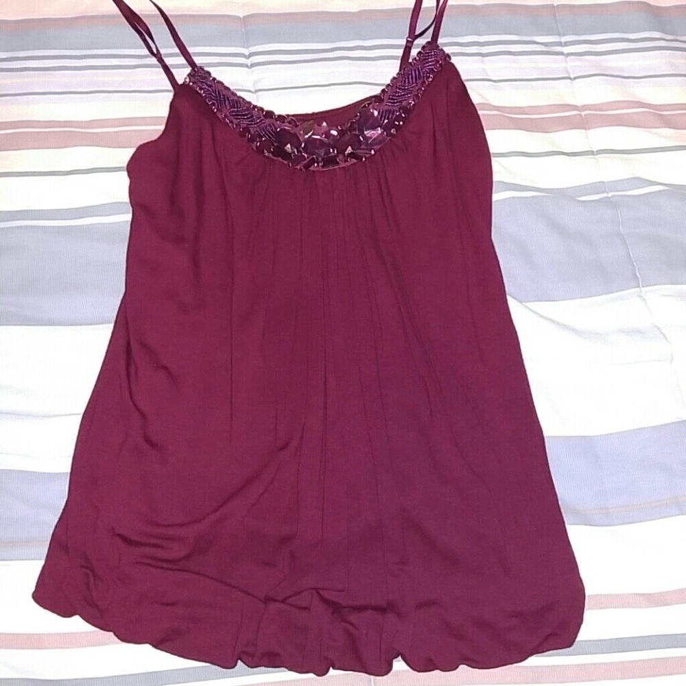 Maroon top with jewels